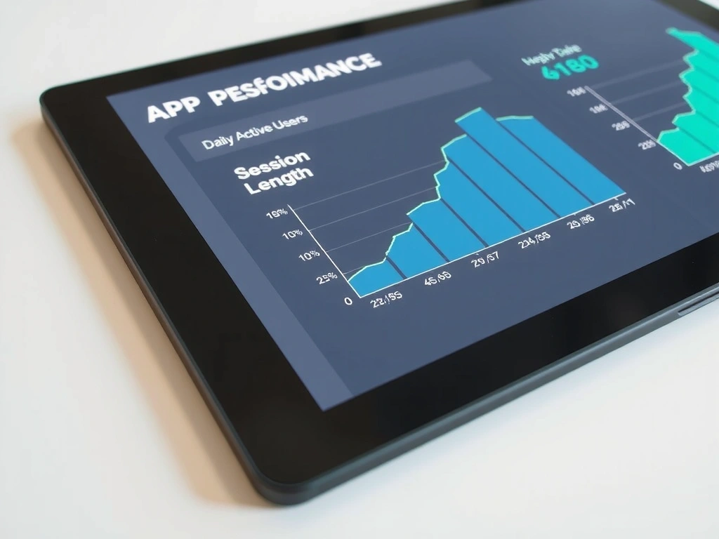 Dashboard showing app analytics and metrics