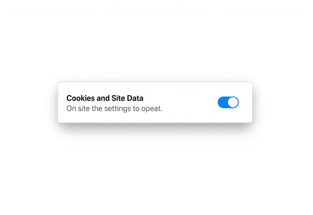 Browser cookie settings panel with a toggle switch